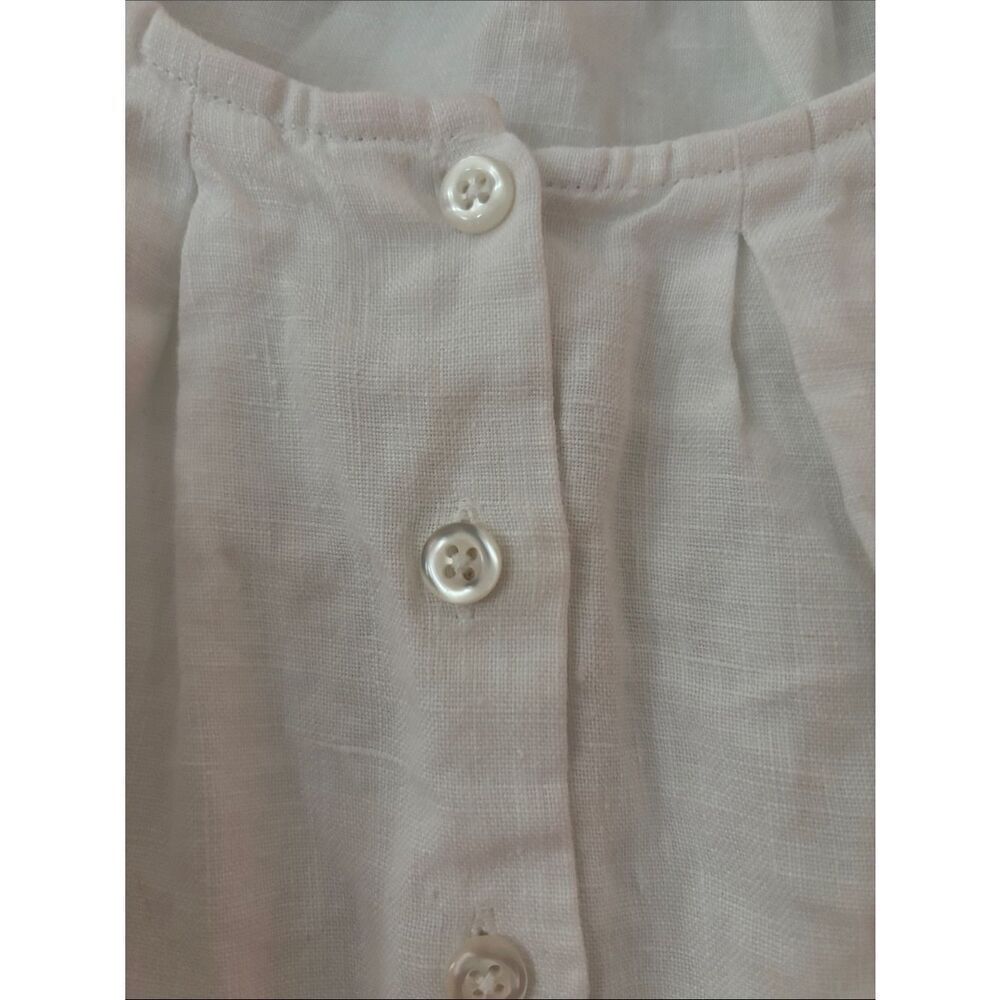 Orvis White 100% Linen Button-Front Midi Dress Size Small - Picture 2 of 8
